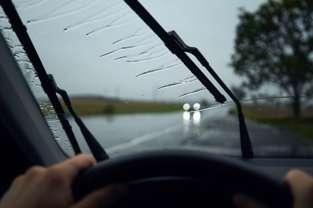 Driving in heavy rain