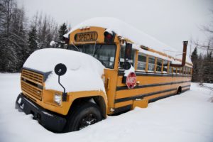 Abandoned weird school bus